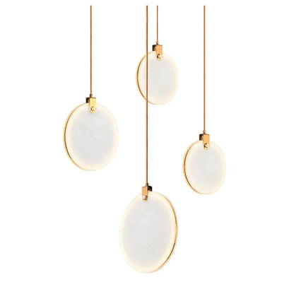 Verthara Premium Gold Marble Round Pendant Chandelier