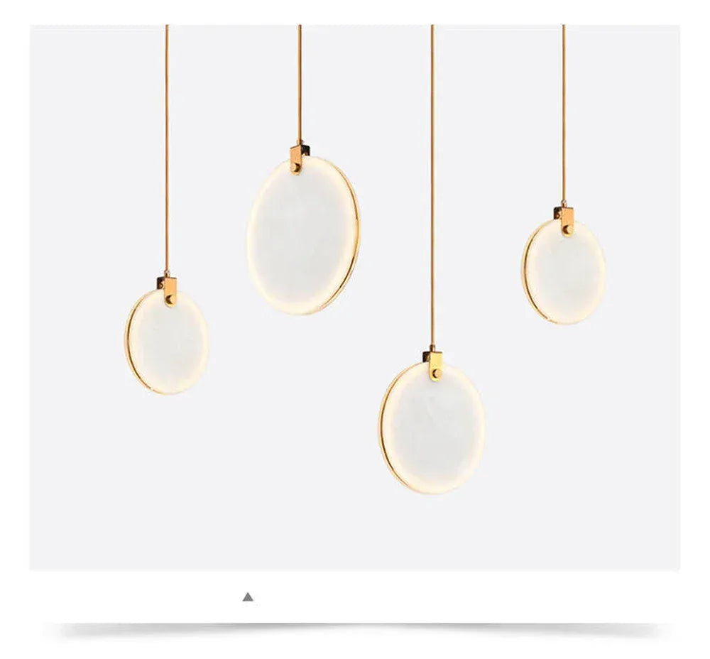 Verthara Premium Gold Marble Round Pendant Chandelier