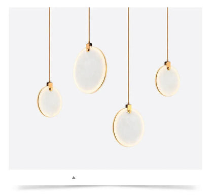 Verthara Premium Gold Marble Round Pendant Chandelier
