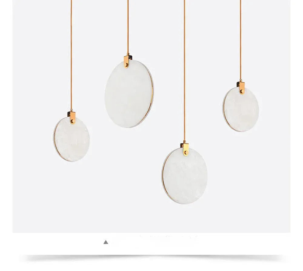 Verthara Premium Gold Marble Round Pendant Chandelier