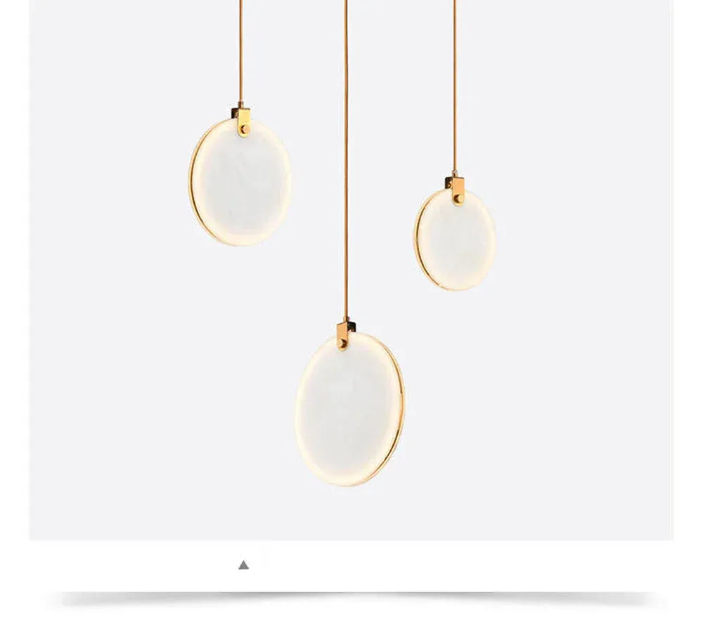 Verthara Premium Gold Marble Round Pendant Chandelier