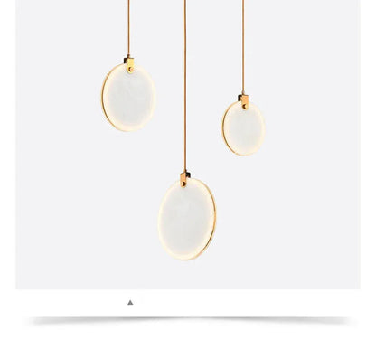 Verthara Premium Gold Marble Round Pendant Chandelier