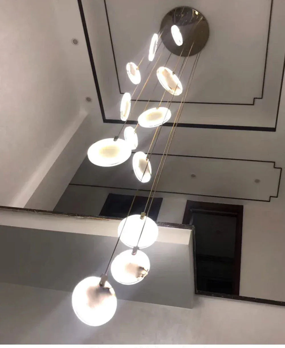 Verthara Premium Gold Marble Round Pendant Chandelier