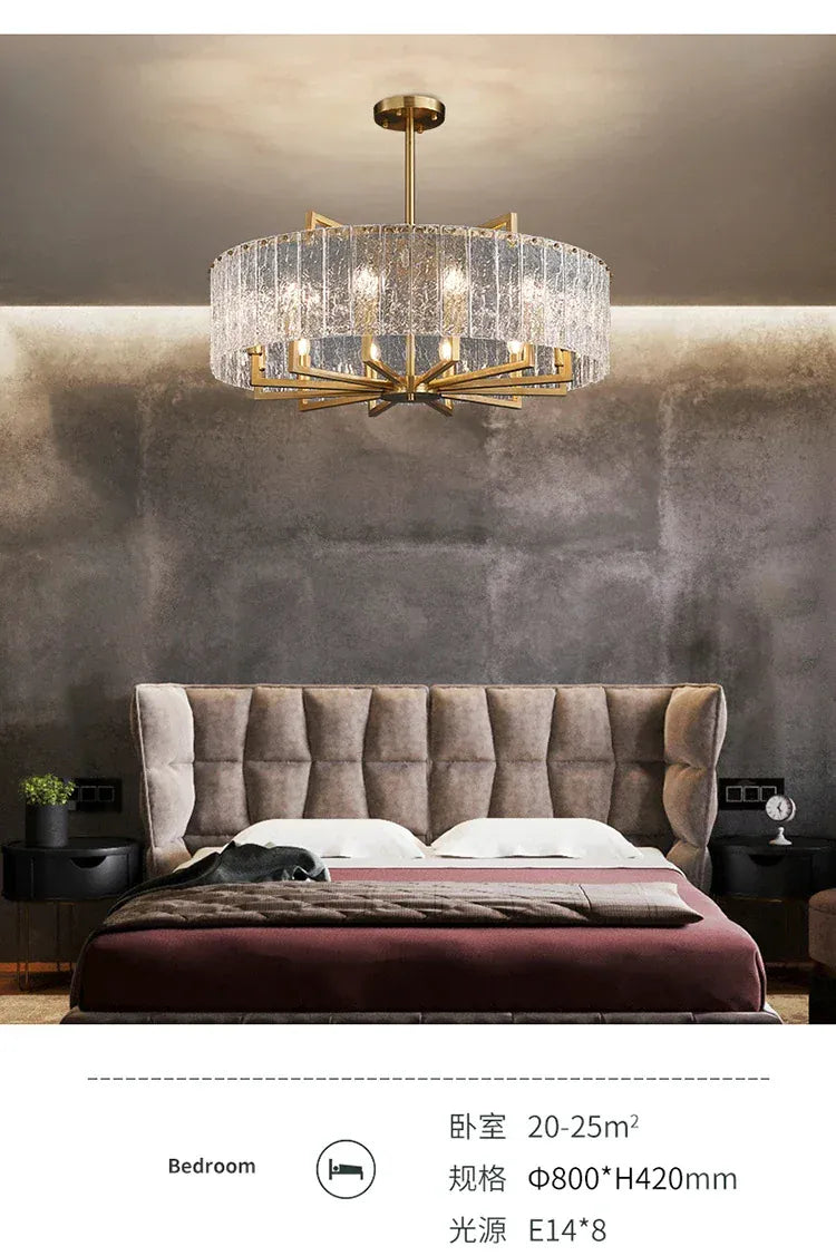 Verthara Premium Gold Raindrop Crystal Chandelier