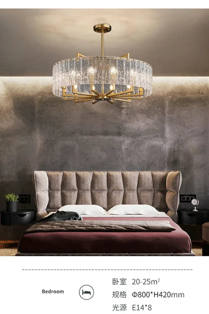 Verthara Premium Gold Raindrop Crystal Chandelier