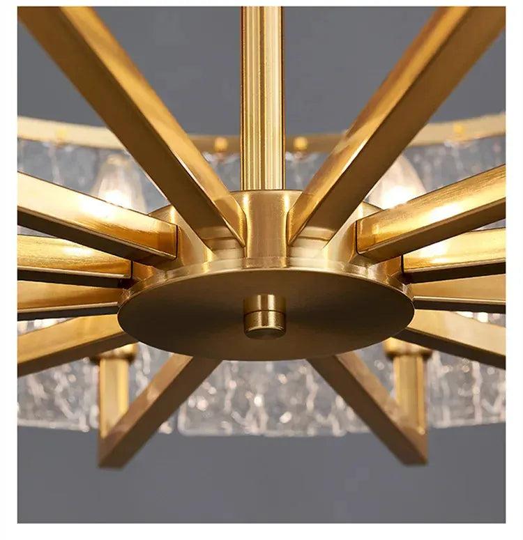 Verthara Premium Gold Raindrop Crystal Chandelier