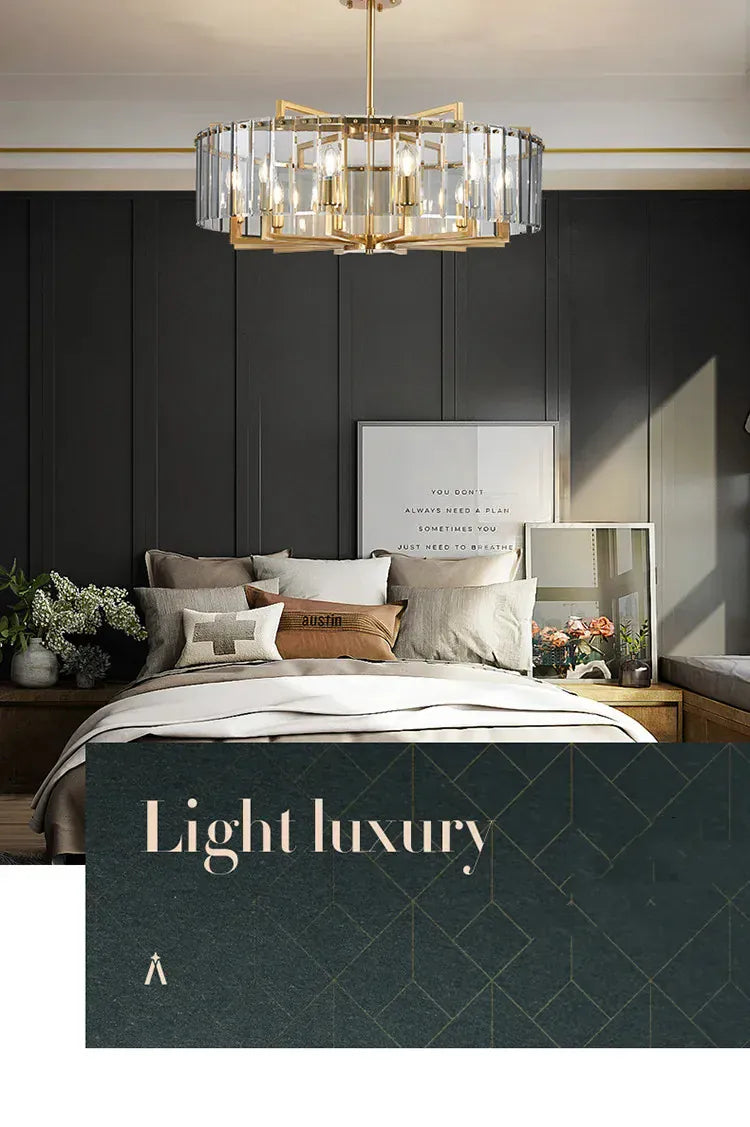 Verthara Premium Gold Raindrop Crystal Chandelier