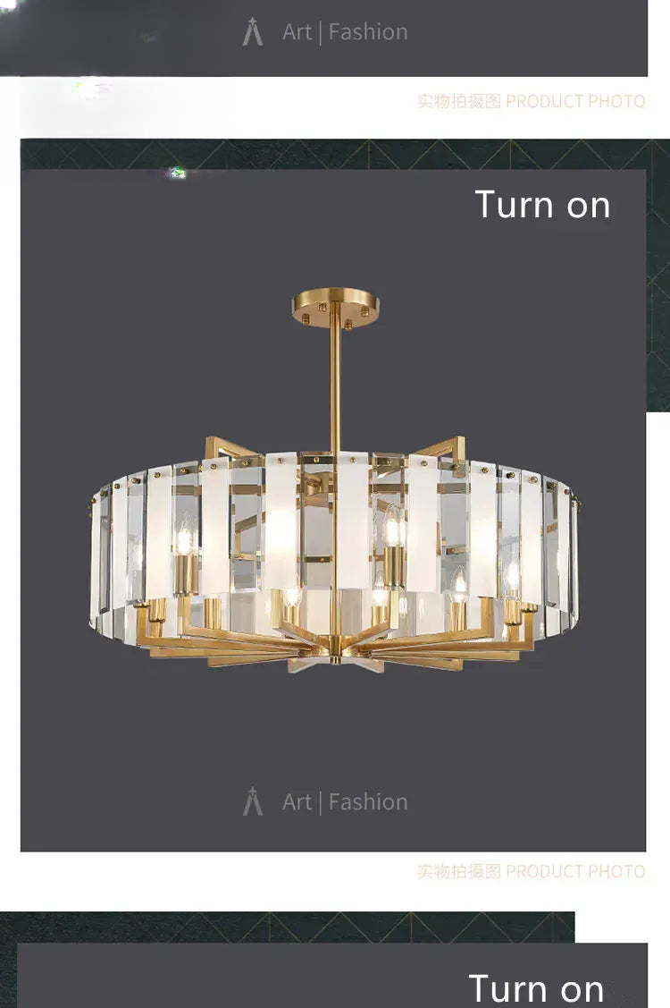 Verthara Premium Gold Raindrop Crystal Chandelier