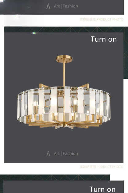Verthara Premium Gold Raindrop Crystal Chandelier