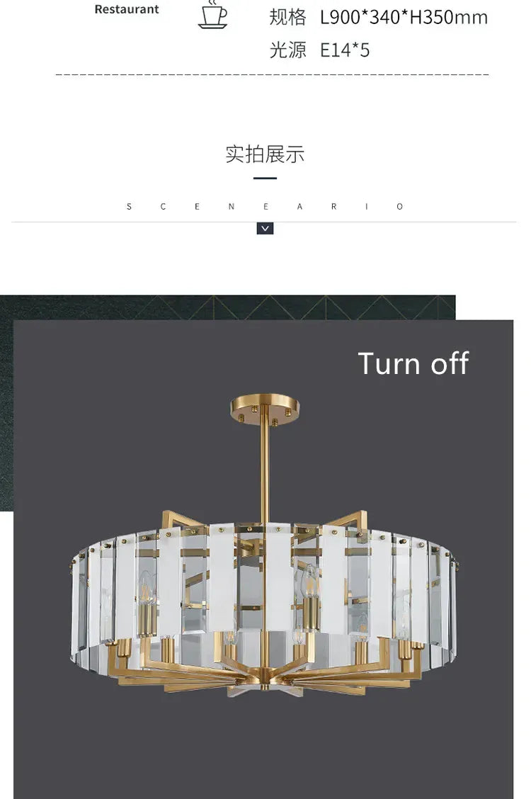 Verthara Premium Gold Raindrop Crystal Chandelier