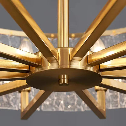 Verthara Premium Gold Raindrop Crystal Chandelier