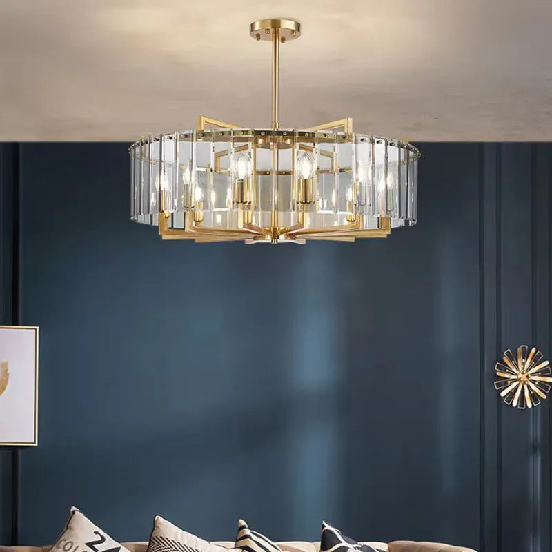 Verthara Premium Gold Raindrop Crystal Chandelier