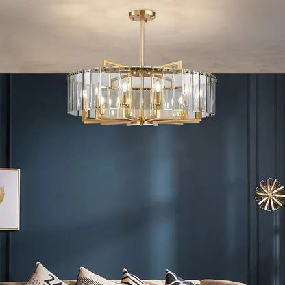 Verthara Premium Gold Raindrop Crystal Chandelier
