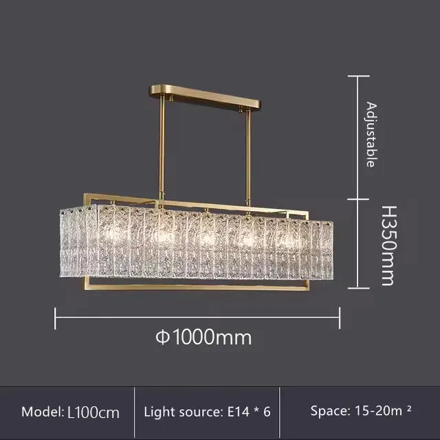 Verthara Premium Gold Raindrop Crystal Chandelier L100 W34 H35cm-A / Cold White