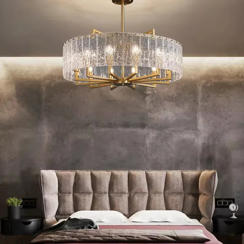 Verthara Premium Gold Raindrop Crystal Chandelier