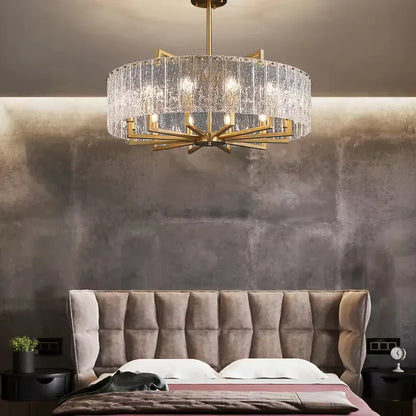 Verthara Premium Gold Raindrop Crystal Chandelier