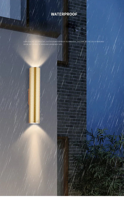 Verthara Premium Gold Stainless Steel IP67 Outdoor Wall Light