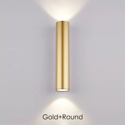 Verthara Premium Gold Stainless Steel IP67 Outdoor Wall Light H30xW8cm 10W / gold round / Cool white