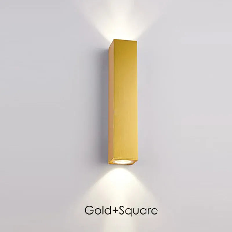 Verthara Premium Gold Stainless Steel IP67 Outdoor Wall Light H30xW8cm 10W / gold square / Cool white