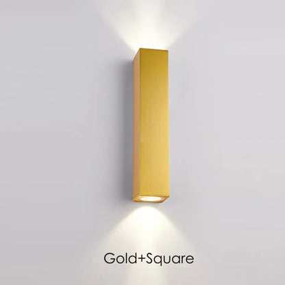 Verthara Premium Gold Stainless Steel IP67 Outdoor Wall Light H30xW8cm 10W / gold square / Cool white