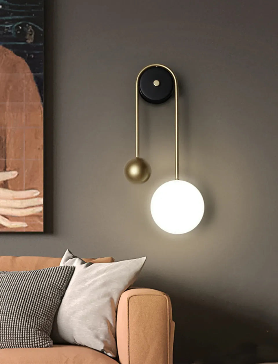 Verthara Premium Golden Ball LED Wall Sconce