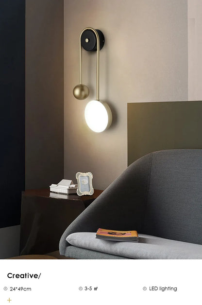 Verthara Premium Golden Ball LED Wall Sconce