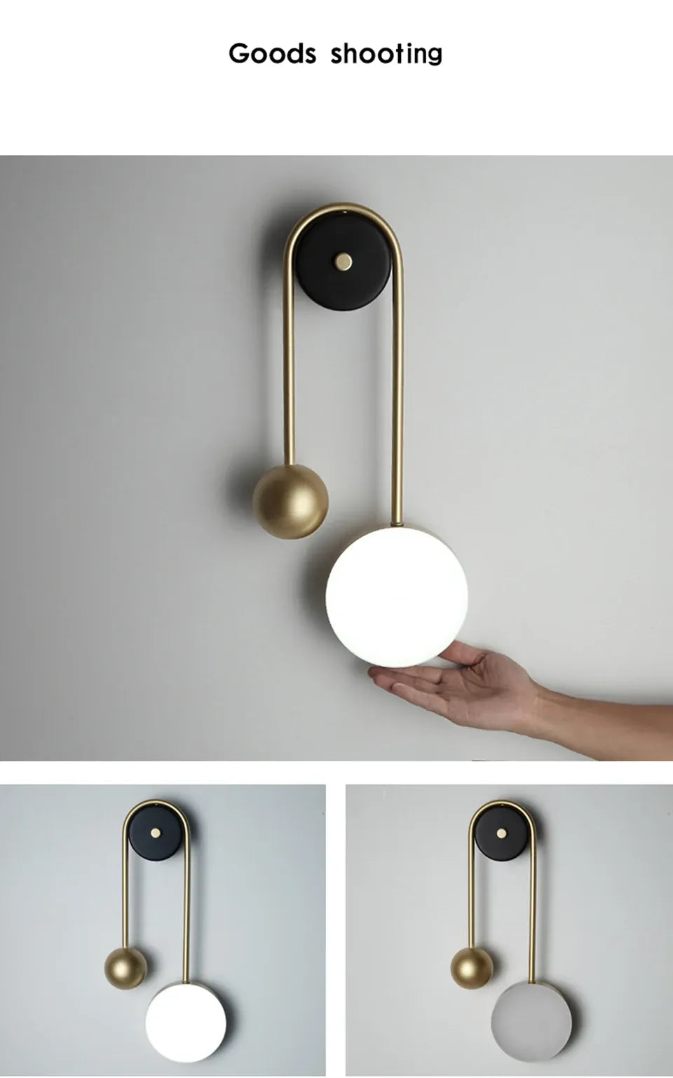 Verthara Premium Golden Ball LED Wall Sconce