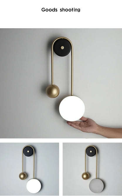 Verthara Premium Golden Ball LED Wall Sconce