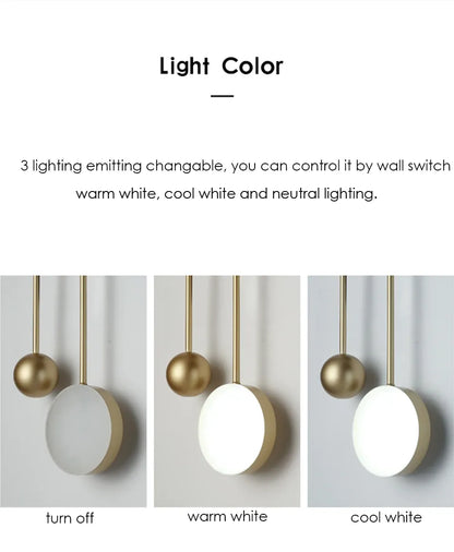 Verthara Premium Golden Ball LED Wall Sconce