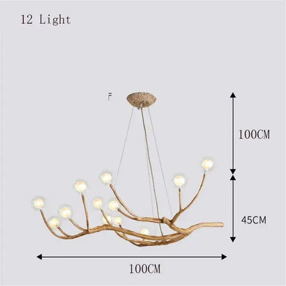 Verthara Premium Handcrafted Ceiling Light - Retro Chandelier - Brown Antique Finish - Rustic Style - Ideal For Loft And Boutique Settings 12heads Clear ball / Cold White