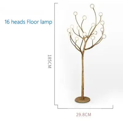 Verthara Premium Handcrafted Ceiling Light - Retro Chandelier - Brown Antique Finish - Rustic Style - Ideal For Loft And Boutique Settings 16heads Floor lamp / Warm White