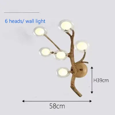 Verthara Premium Handcrafted Ceiling Light - Retro Chandelier - Brown Antique Finish - Rustic Style - Ideal For Loft And Boutique Settings 6heads Wall lamp / Cold White