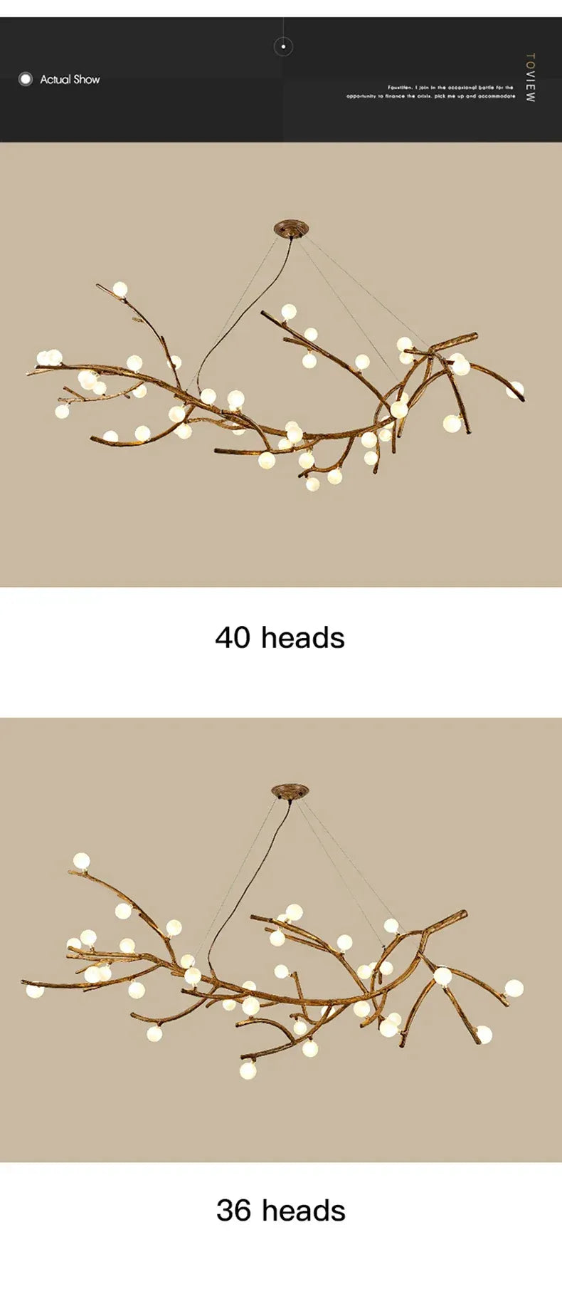 Verthara Premium Handcrafted Retro Tree Branch Chandelier