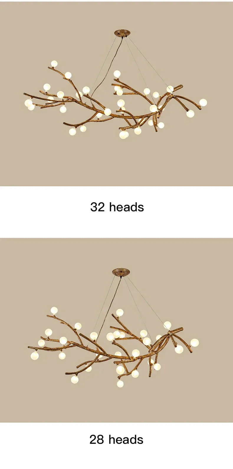 Verthara Premium Handcrafted Retro Tree Branch Chandelier