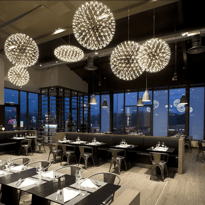 Verthara Premium Height Adjustable LED Pendant Light – Modern Design - Stainless Steel - Dimmable - Indoor Lighting - Chrome and Titanium Finish