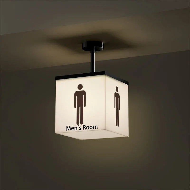 Verthara Premium Illuminated LED Toilet Sign With Hanging Mount – Customisable - Modern Design - Indoor Use - Bright White Light - Durable Acrylic 20x20cm Clear