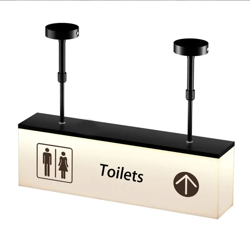 Verthara Premium Illuminated LED Toilet Sign With Hanging Mount – Customisable - Modern Design - Indoor Use - Bright White Light - Durable Acrylic