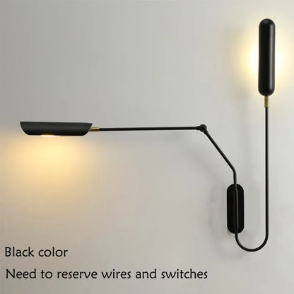 Verthara Premium Industrial Adjustable Long Arm Wall Light E27 Black
