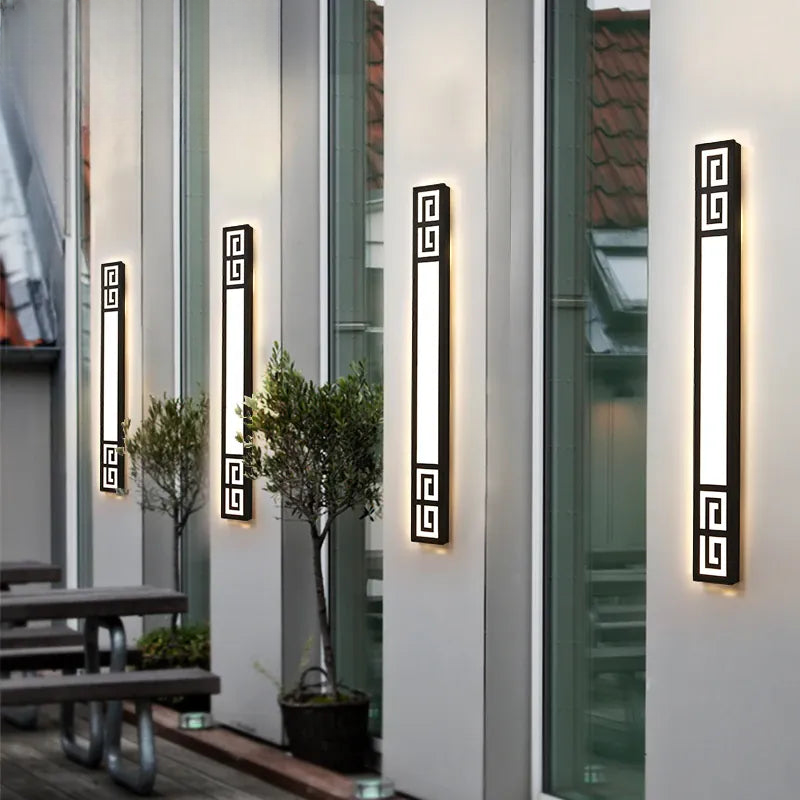Verthara Premium Industrial Iron LED Outdoor Wall Light IP65 B L50xW12cm / cold white