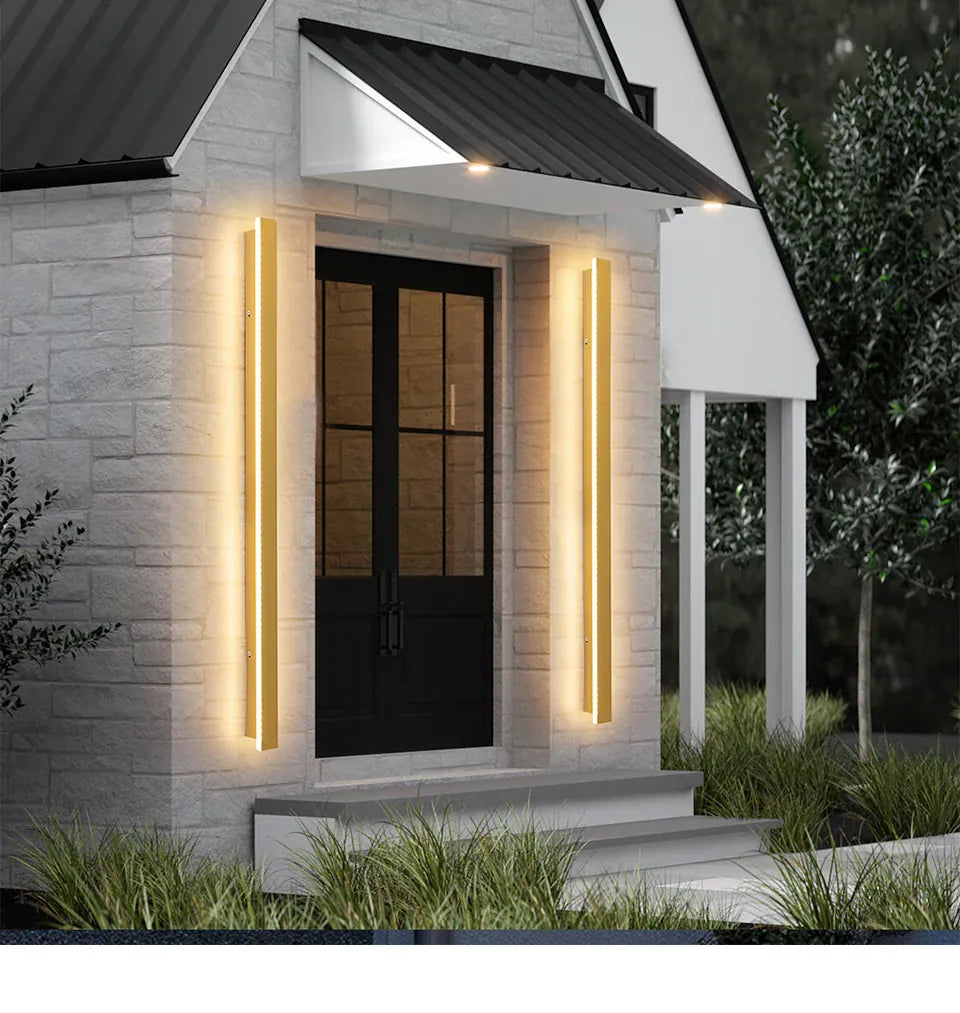 Verthara Premium Industrial Iron Linear LED Outdoor Wall Light Motion Sensor