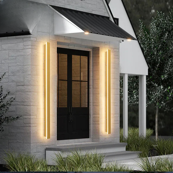 Verthara Premium Industrial Iron Linear LED Outdoor Wall Light Motion Sensor 30x5cm-IP67 / Neutral white 4000K / Gray color