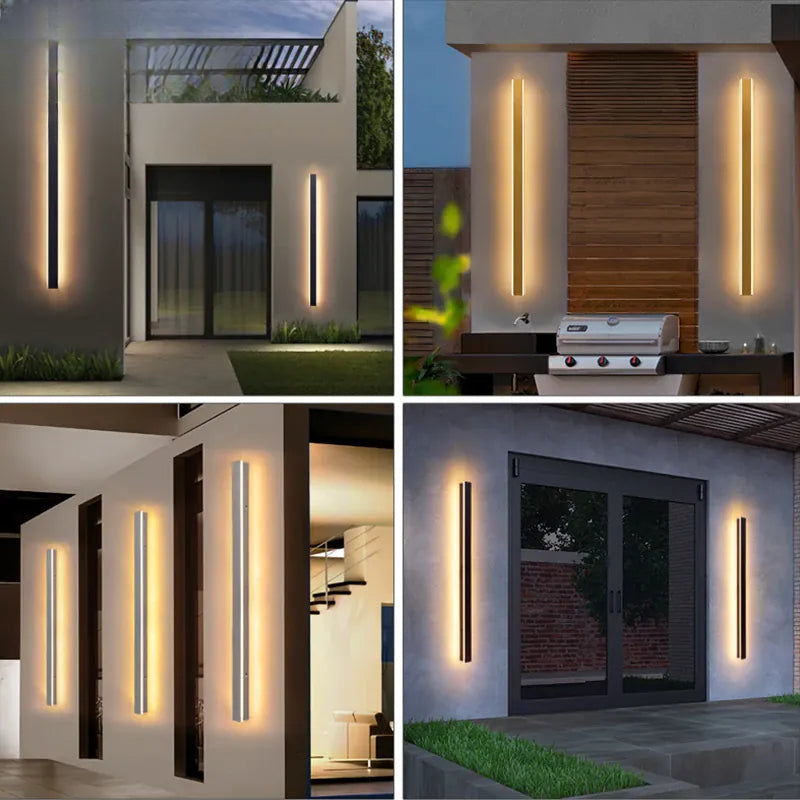Verthara Premium Industrial Iron Linear LED Outdoor Wall Light Motion Sensor