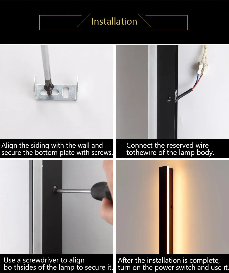 Verthara Premium Industrial Iron Linear LED Outdoor Wall Light Motion Sensor