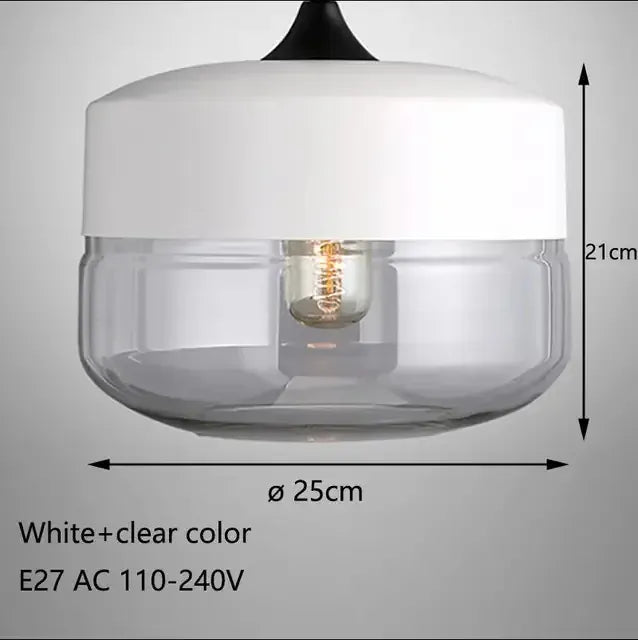 Verthara Premium Industrial Loft Glass Pendant Chandelier white and clear 1