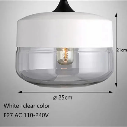 Verthara Premium Industrial Loft Glass Pendant Chandelier white and clear 1