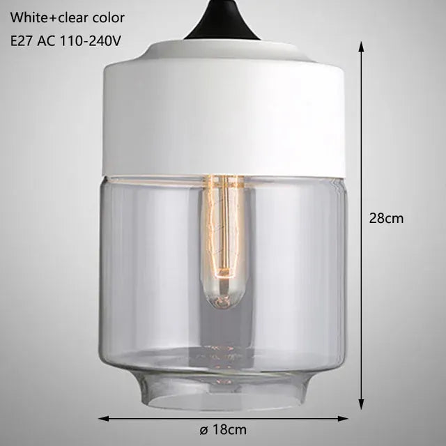 Verthara Premium Industrial Loft Glass Pendant Chandelier white and clear 2