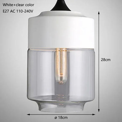 Verthara Premium Industrial Loft Glass Pendant Chandelier white and clear 2