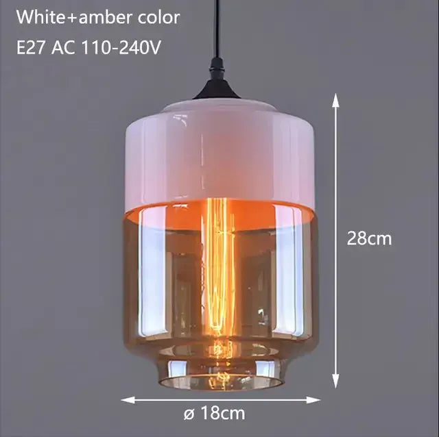 Verthara Premium Industrial Loft Glass Pendant Chandelier