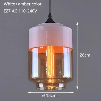 Verthara Premium Industrial Loft Glass Pendant Chandelier