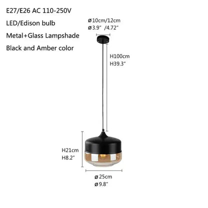 Verthara Premium Industrial Loft Glass Pendant Chandelier
